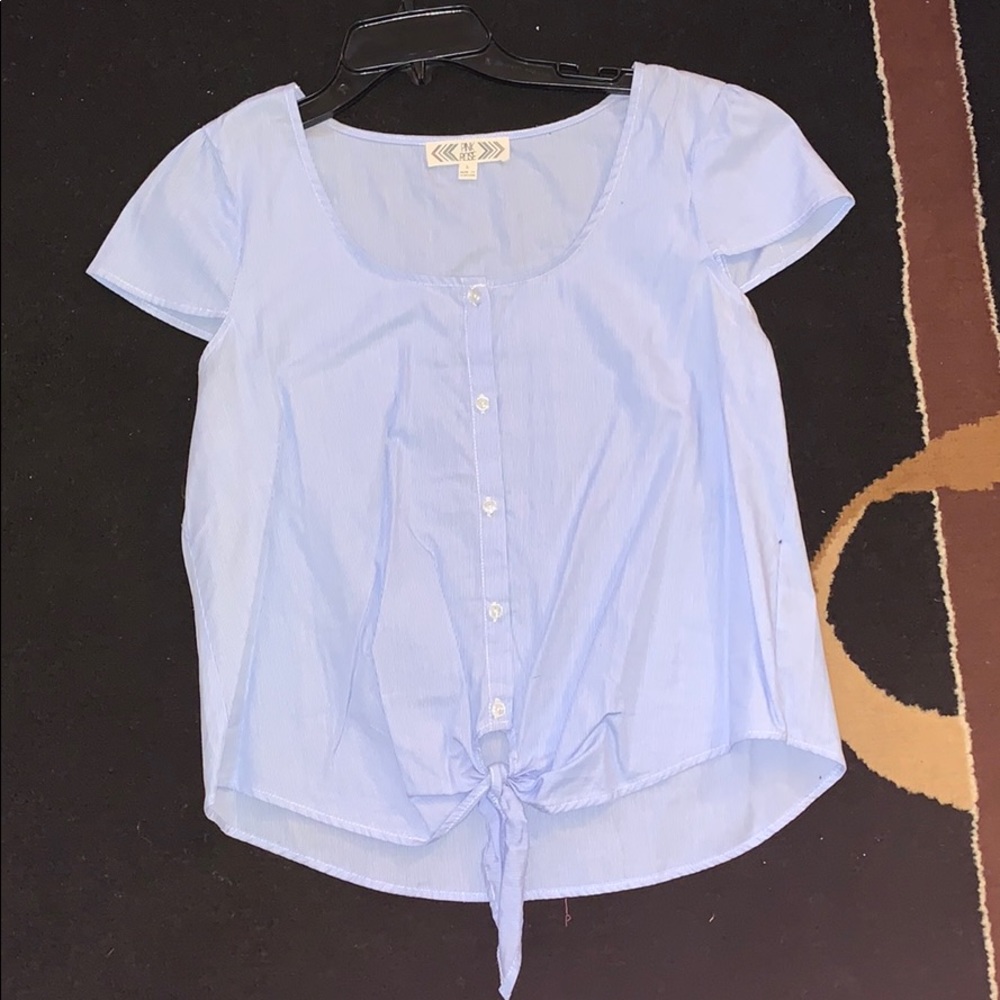 Short sleeve button down top